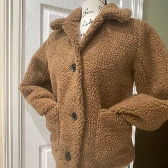 ABERCROMBIE & FITCH TEDDY BEAR BOMBER JACKET COZY SIZE XS WARMTH AESTHETIC - Picture 11 of 13
